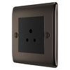 BG Nexus Black Nickel 2A Unswitched Round Pin Socket and 25mm Steel Back Box