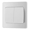 BG Evolve Brushed Steel 2 Gang 20A 16AX 2 Way Wide Rocker Light Switch PCDBS42WW with 25mm Steel Back Box