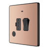 BG Evolve Polished Copper 13A Switched Spur + Neon PCDCP52B with 35mm Steel Back Box