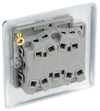 BG NPC43 Nexus Metal Polished Chrome 3 Gang 10A 10AX 2 Way Plate Switch