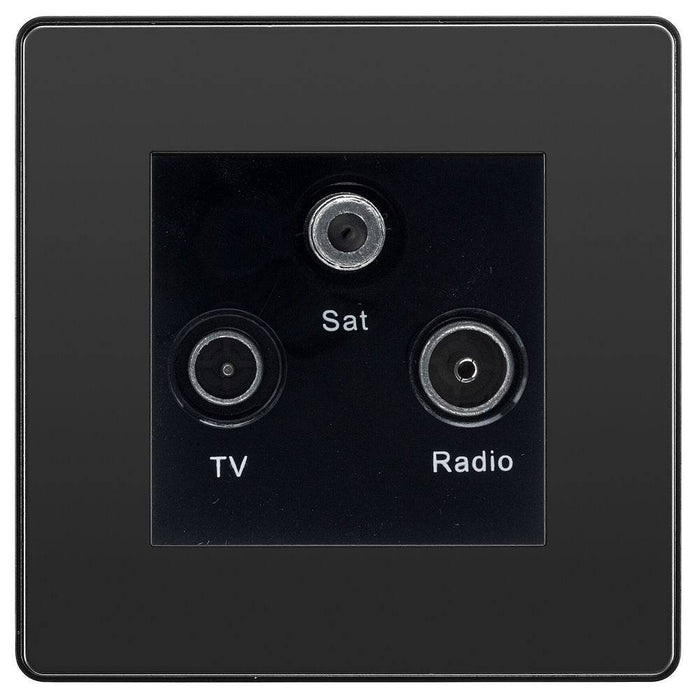 BG Evolve Black Chrome TV/FM/SAT Socket PCDBCTRIB