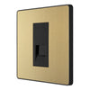 BG Evolve Satin Brass 1 Gang Secondary Telephone Outlet PCDSBBTS1B with 35mm Steel Back Box