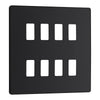 BG Evolve Matt Black Custom Appliance Grid Switch 8 Gang Screwless