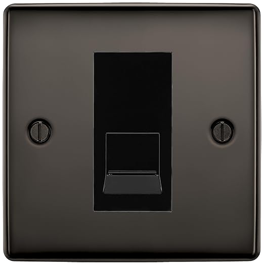 BG Nexus Black Nickel Single RJ11 Telephone Socket NBNRJ111 - Black Insert