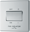 BG Electrical FPC15 Nexus Screwless Flat-Plate Fan Isolator Switch 3 Pole Polished Chrome 10A