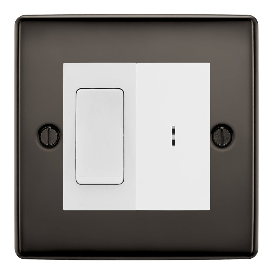 BG Nexus Black Nickel 2 Way Single Pole Key Switch with 2 Way Single Pole Switch, Key Included - White Insert
