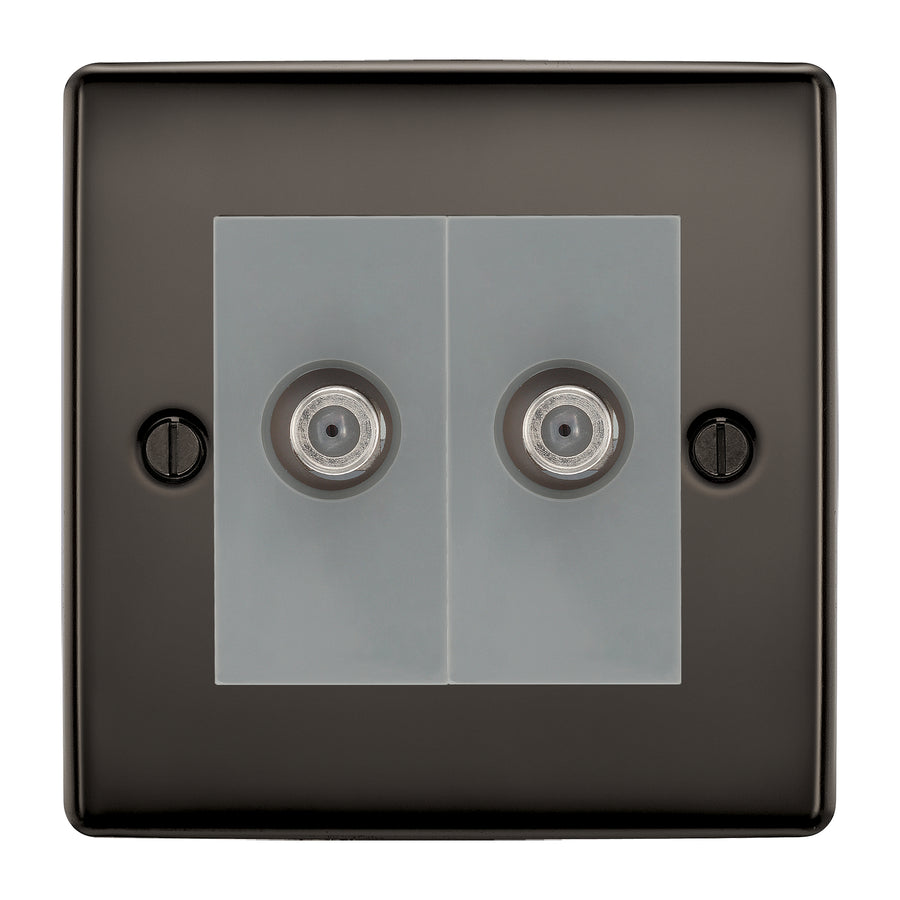 BG Nexus Metal Black Nickel Double Satellite Socket NBN642G