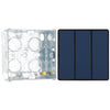 BG Evolve Matt Blue 2 Way Triple Edge to Edge Rocker Switch PCDDB43EB with 35mm Steel Back Box