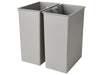 Corby Highland Rectangular Dual Recycling Bin in Black PU Leather with Plastic Inserts