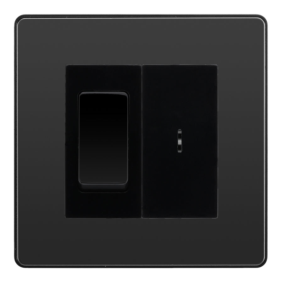 BG Evolve Black Chrome 2 Way Single Pole Key Switch with 2 Way Single Pole Switch, Key Included - Black Insert
