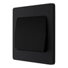 BG Evolve Matt Black 1G Wide Rocker Light Switch PCDMB12WB with 35mm Steel Back Box