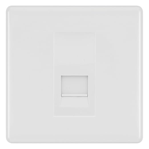 BG White Moulded Single IDC Secondary Telephone Socket - White Insert