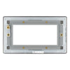 BG Screwless Black Nickel Double 4 Gang Brush Cable Wall Plate TV Black