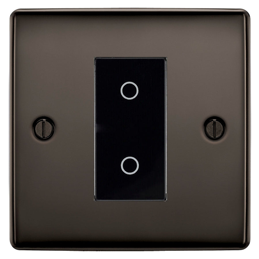 BG Nexus Black Nickel Single Secondary Touch Dimmer Switch Black Insert NBNTDS1B