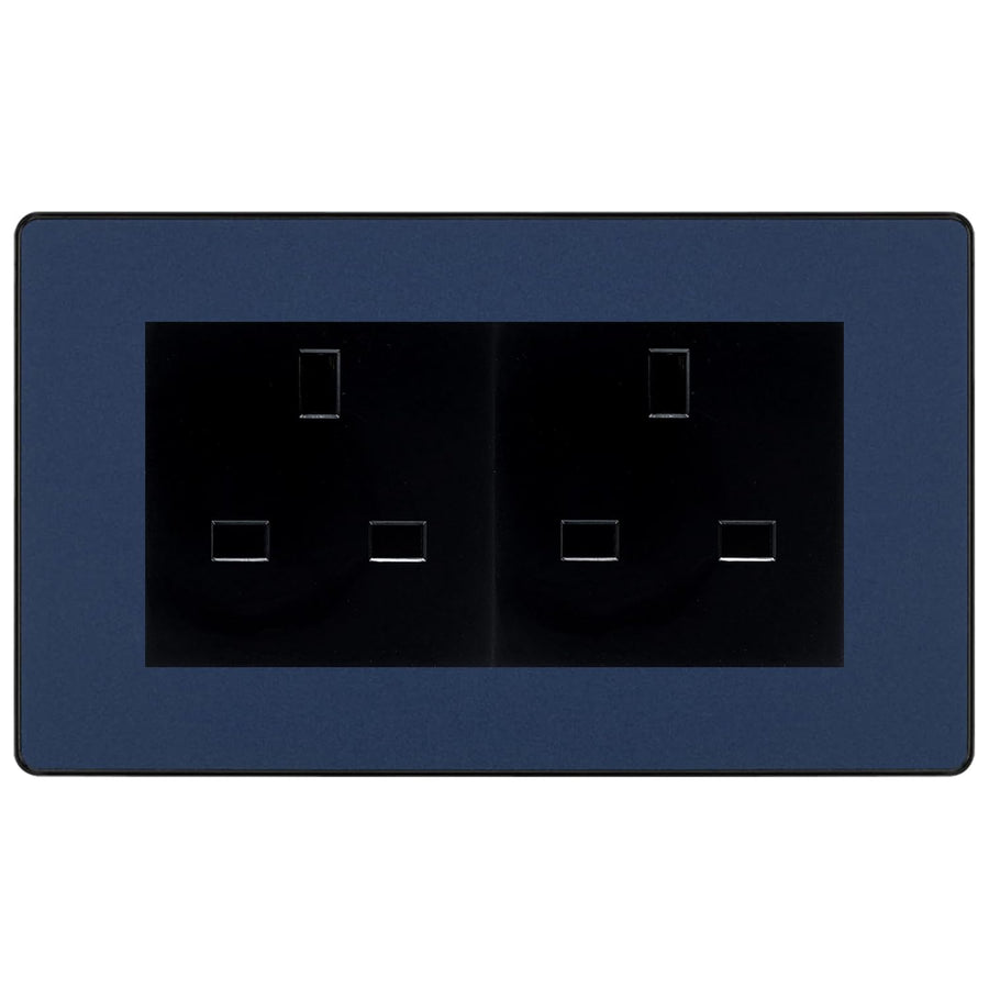 BG Evolve Matt Blue 4 Gang 13A Unswitched Socket - PCDDB4GUSSB