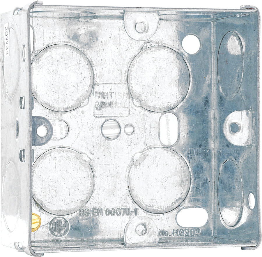 BG HGS03 1 Gang 35mm Steel Knockout Box