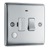 BG Nexus Polished Chrome 13A Flex Output Neon Switched Fused Connection Unit NPC53 with 35mm Steel Back Box