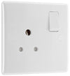 BG 829S Moulded Rounded Edge | White | 1 Gang 5A Switched Round Pin Socket
