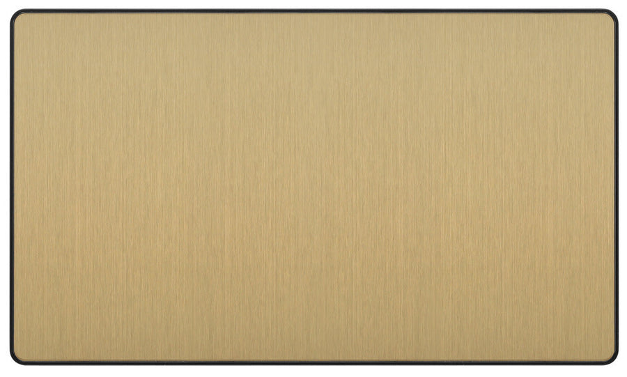 BG Evolve PCDSB95B Double Blank Plate - Satin Brass (Black)