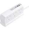 Masterplug SRGDSU62PW Socket Surge Protected Extension Lead with 2 USB Ports