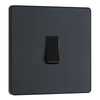 BG Evolve Matt Grey 1 Gang 20A 16AX 2 Way Light Switch PCDMG12B with 35mm Steel Back Box