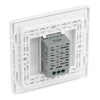 BG Evolve Pearlescent White Single Master Touch Dimmer Switch PCDCLTDM1W with 35mm Steel Back Box