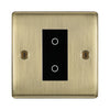 BG Nexus Antique Brass Single Secondary Touch Dimmer Switch - Black Insert