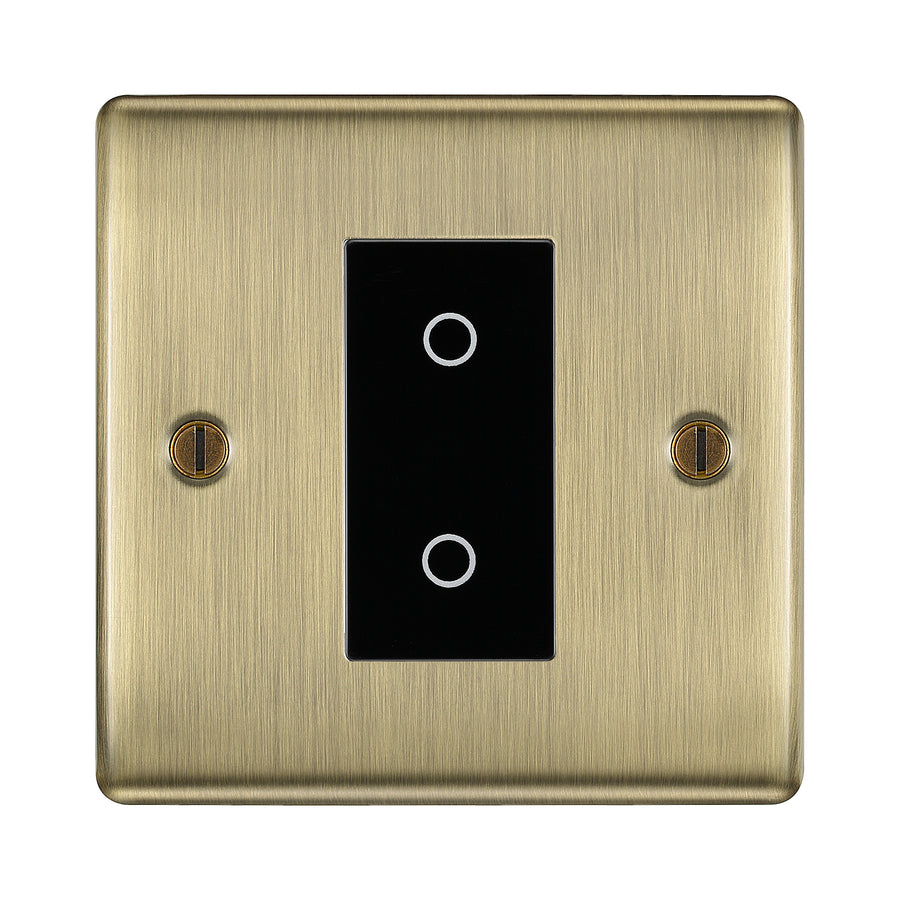 BG Nexus Antique Brass Single Secondary Touch Dimmer Switch - Black Insert