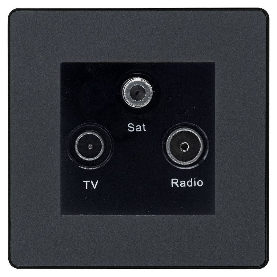 BG Evolve Matt Grey TV/FM/SAT Socket PCDMGTRIB