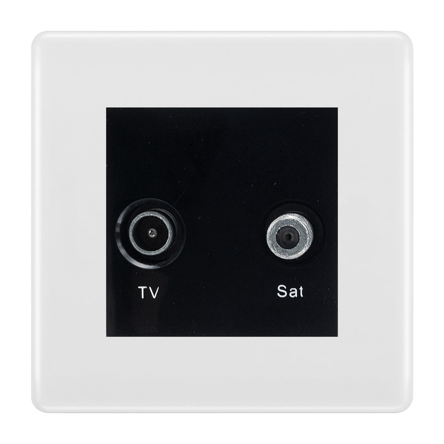 BG White Moulded TV & Satellite Socket NWMTVSATB