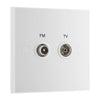 BG 966 Moulded Square Edge | White | 2 Gang Diplex TV and FM Socket