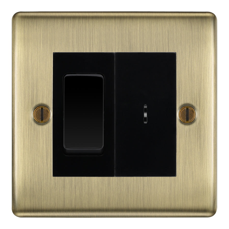 BG Nexus Antique Brass 20A Secret Key Switch with 20A Double Pole Switch - Black Insert