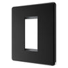 BG Flatplate Screwless Matt Black 20AX 2 Way Emergency Lighting Test Key Switch - Key Included - White Insert