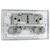 BG NBS22W 10 Pack Nexus Metal Brushed Steel 2 Gang 13A Switch Socket White Insert
