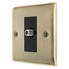 BG Nexus Antique Brass Single Satellite Socket NAB64 with 35mm Steel Back Box