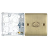 BG Nexus Antique Brass 200W 2 Way Single Trailing Edge Dimmer Switch NAB81 with 25mm Steel Back Box