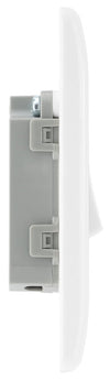 BG 812 Moulded Round Edge | White | 1 Gang 10AX 2 Way Plate Switch