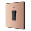 BG Evolve Polished Copper 20A Double Pole LED Switch PCDCP31B with 25mm Steel Back Box