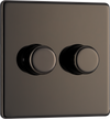 FBN82P Front - This trailing edge double dimmer switch from British General allows you to control your light levels and set the mood.