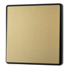 BG Evolve Satin Brass 2 Way Single Edge to Edge Rocker Switch PCDSB12EB with 35mm Steel Back Box
