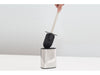 Corby Sana Toilet Brush & Holder in Polished Steel & Black