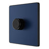 BG PCDDB81B Matt Blue Evolve 1 Gang 200W Intelligent Trailing Edge Dimmer Switch - Black Insert