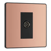 BG Evolve Polished Copper Single Co-Axial Socket PCDCP60B with 25mm Steel Back Box