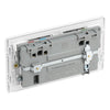 BG Evolve Brushed Steel 13A Double USB Socket with WiFi Extender PCDBS22UWRW with 25mm Steel Back Box