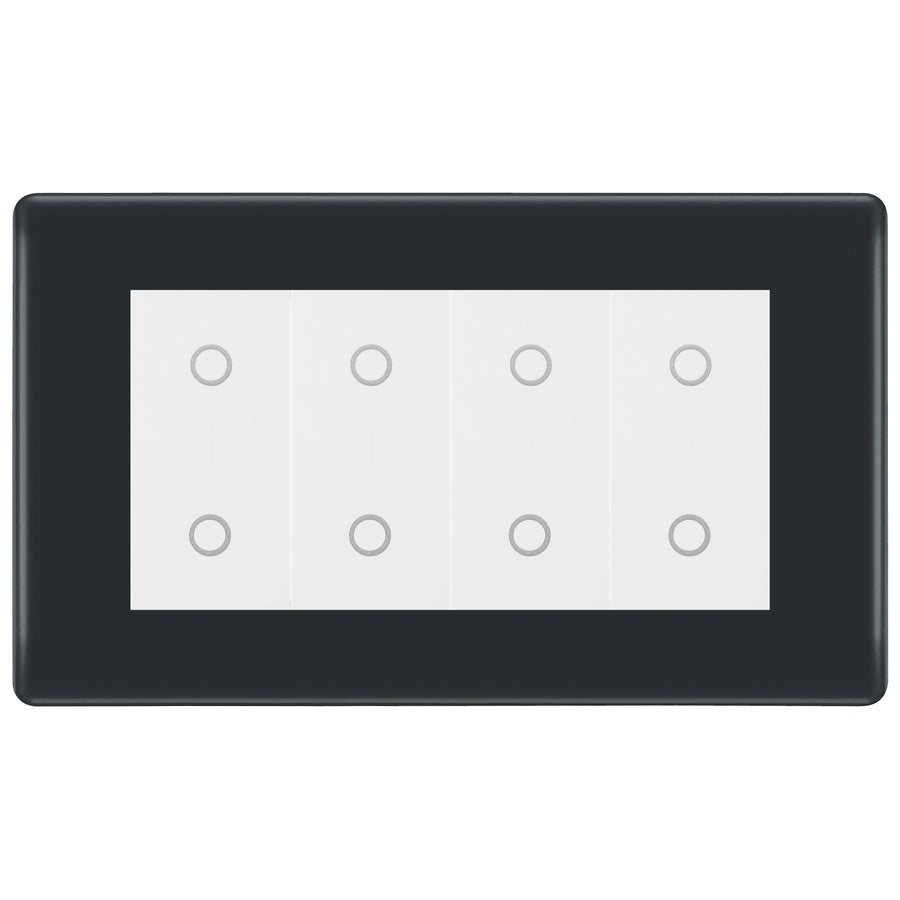 BG Part M Quad Secondary Touch Dimmer Switch Graphite - White Insert