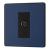 BG Evolve Matt Blue Single Co-Axial Socket PCDDB60B with 25mm Steel Back Box