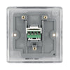 BG Nexus Brushed Steel 1 Gang RJ11 Single Data Outlet NBSRJ111 with 25mm Steel Back Box
