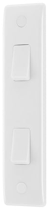 BG 848 Moulded Round Edge | White | 2 Gang 10A 2 Way Architrave Switch