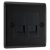 BG Nexus Matt Black 2 Gang RJ11 Double Data Outlet NFBRJ112 with 35mm Steel Back Box