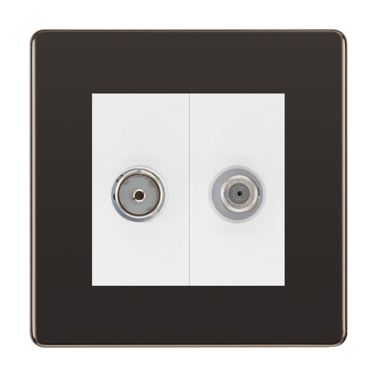 BG Flatplate Screwless Black Nickel TV & Satellite Socket FBN65W – The ...
